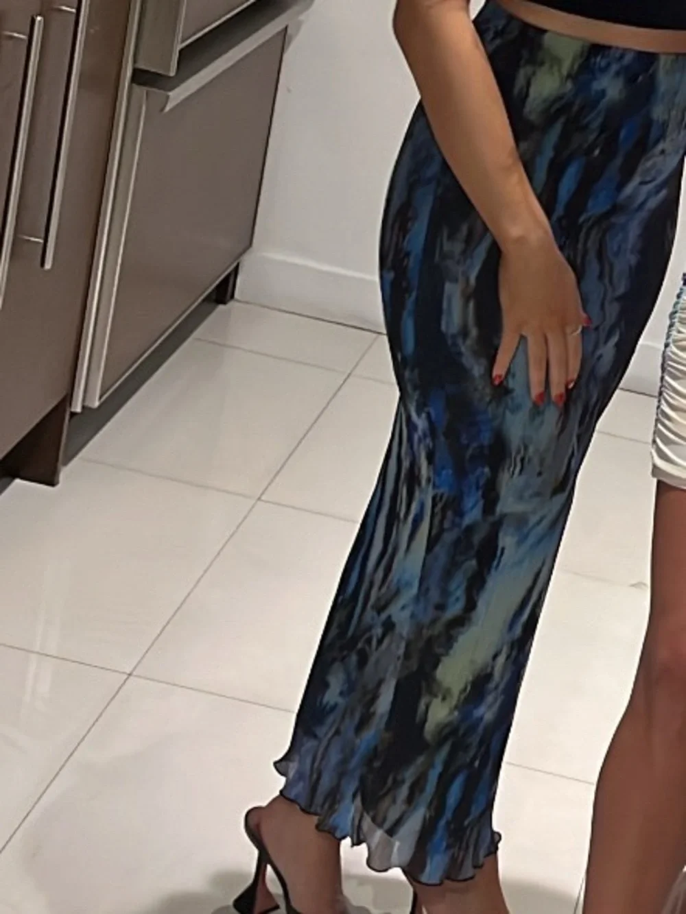 Topshop Blue and Black Abstract Wall Tapestry